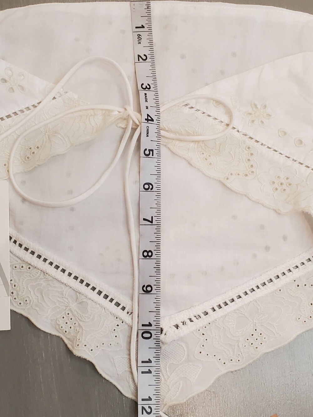 NWT ZARA White-Oyster Bandana Crop Boho Top - Embroidered Women Size MEDIUM - Picture 8 of 10